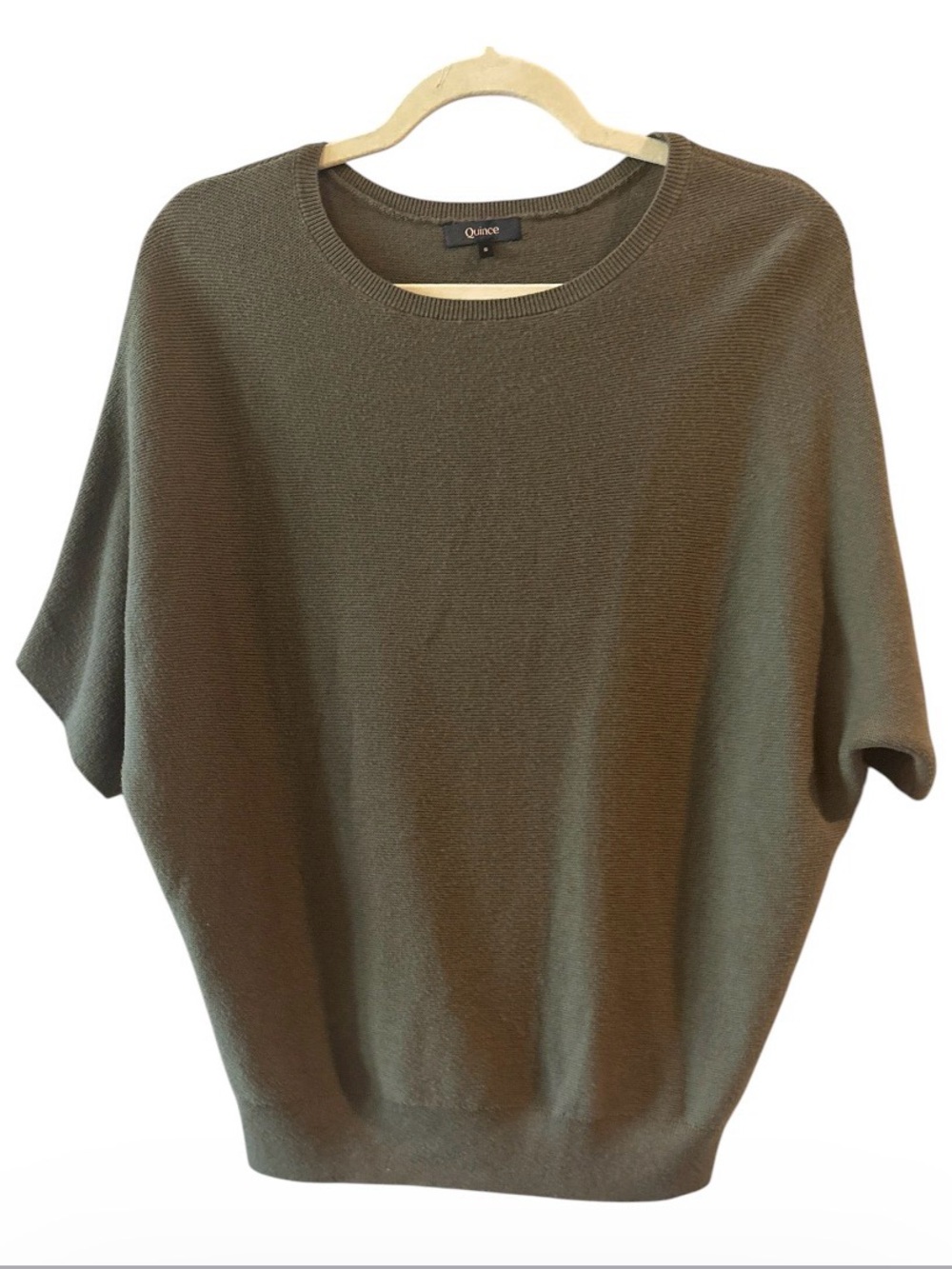Quince Organic Cotton Cashmere Oversized Sweater Small Olive Green